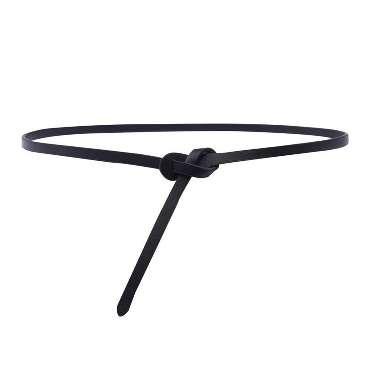 Simple Leather Knotted Thin Belt