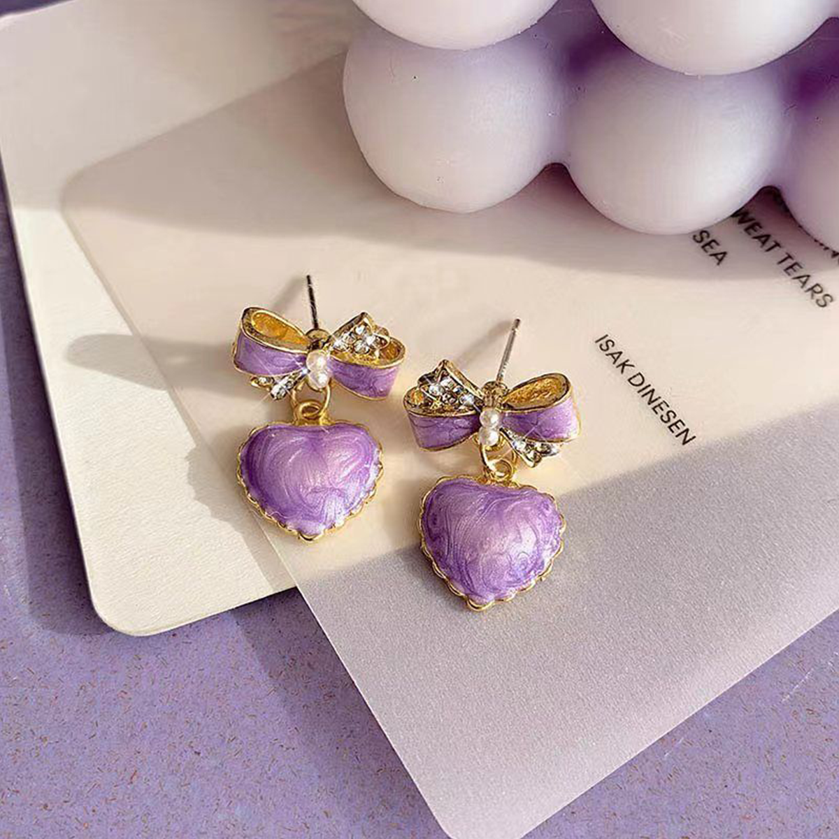 Super Fairy Taro Purple High-End Temperament Earrings