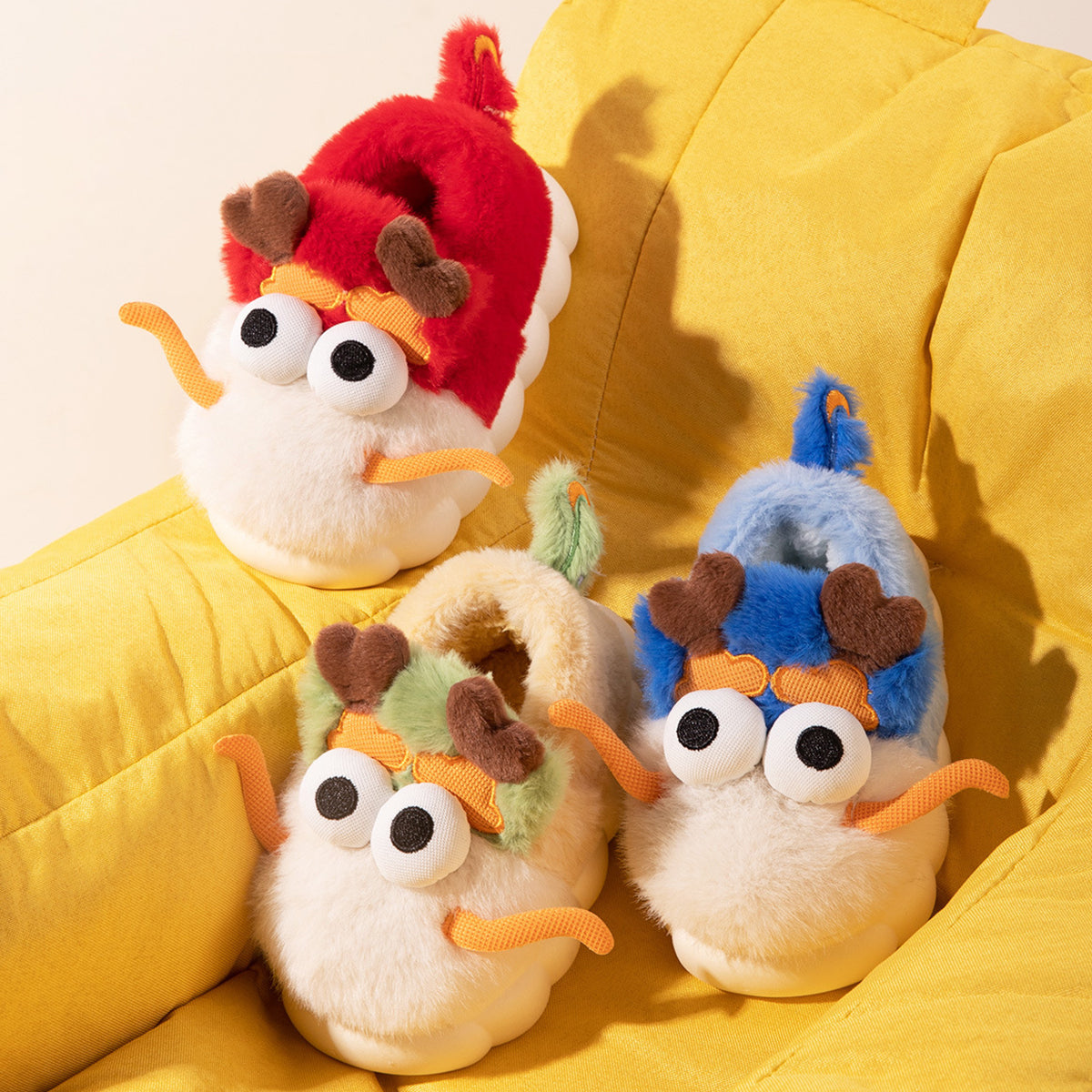 New Olush Thick Cartoon Children's Cotton Slippers