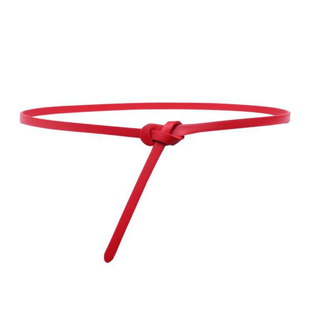 Simple Leather Knotted Thin Belt