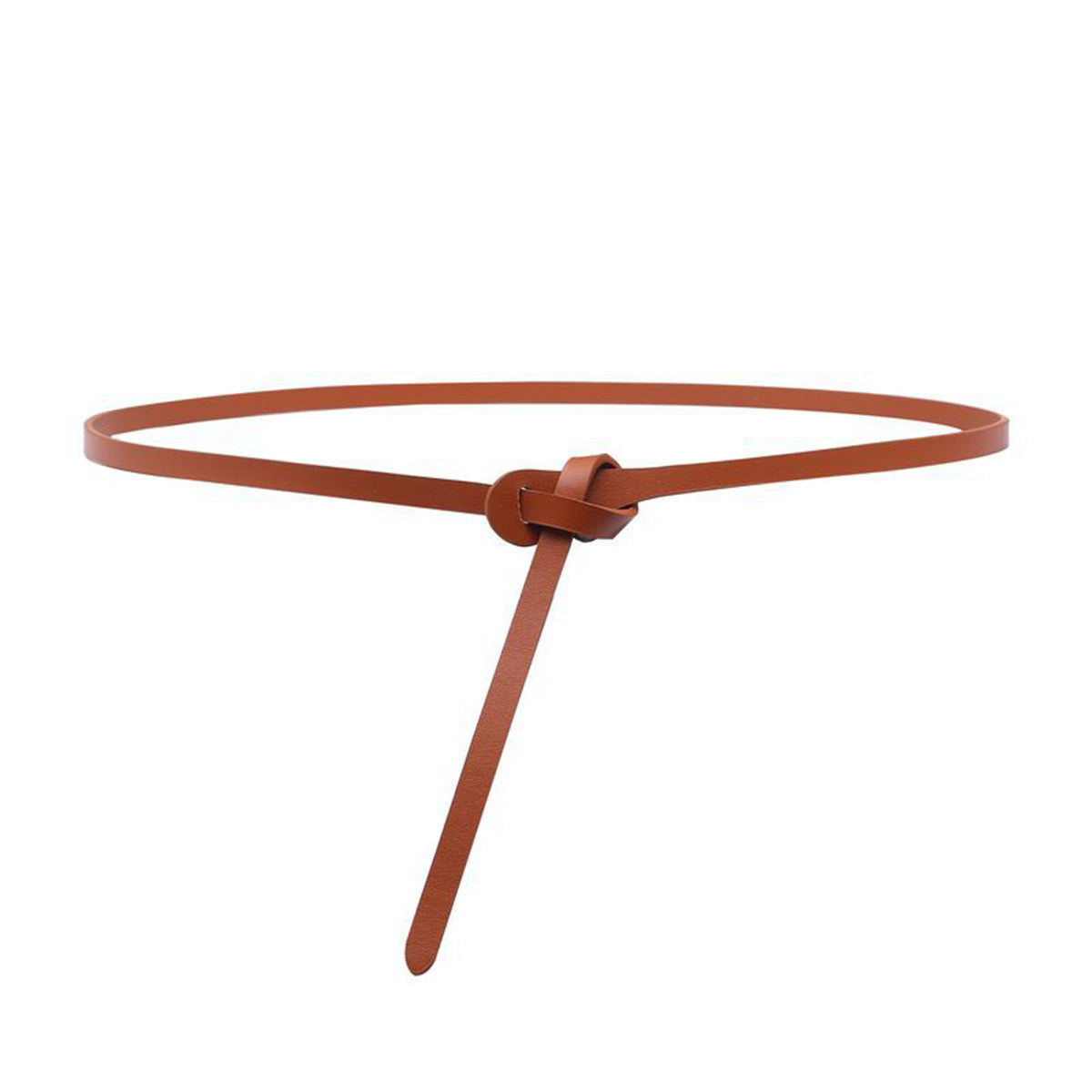 Simple Leather Knotted Thin Belt