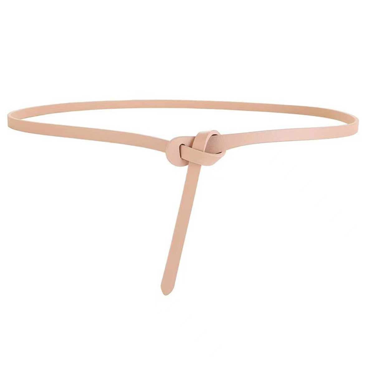 Simple Leather Knotted Thin Belt