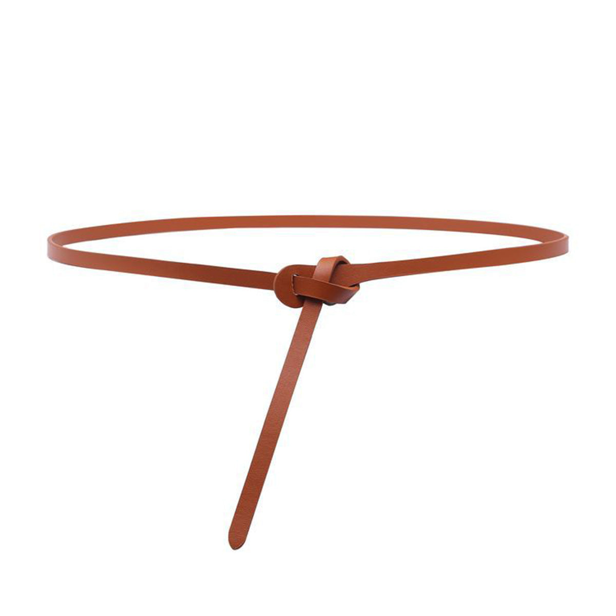 Simple Leather Knotted Thin Belt