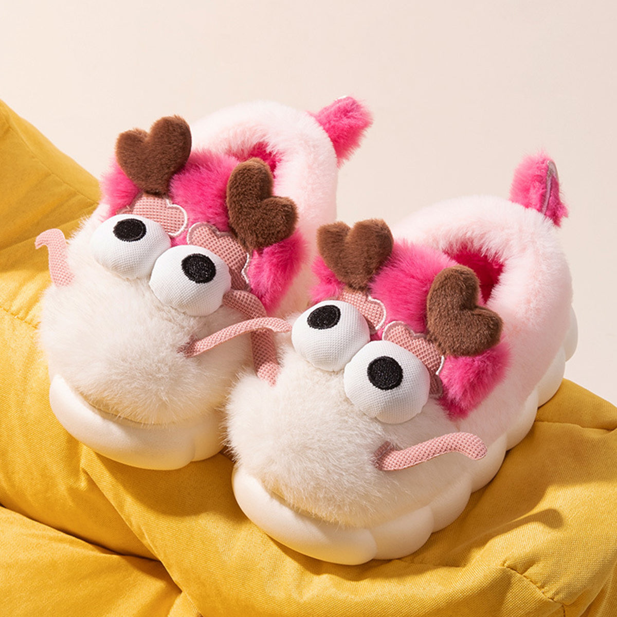 New Olush Thick Cartoon Children's Cotton Slippers