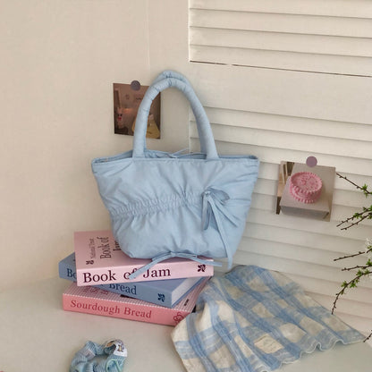 Summer Pleated Cute Handbag Commuter Tote Bag