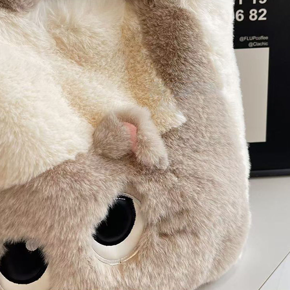 Autumn Winter Plush Bag Large Capacity Creative Cat Cartoon Bag