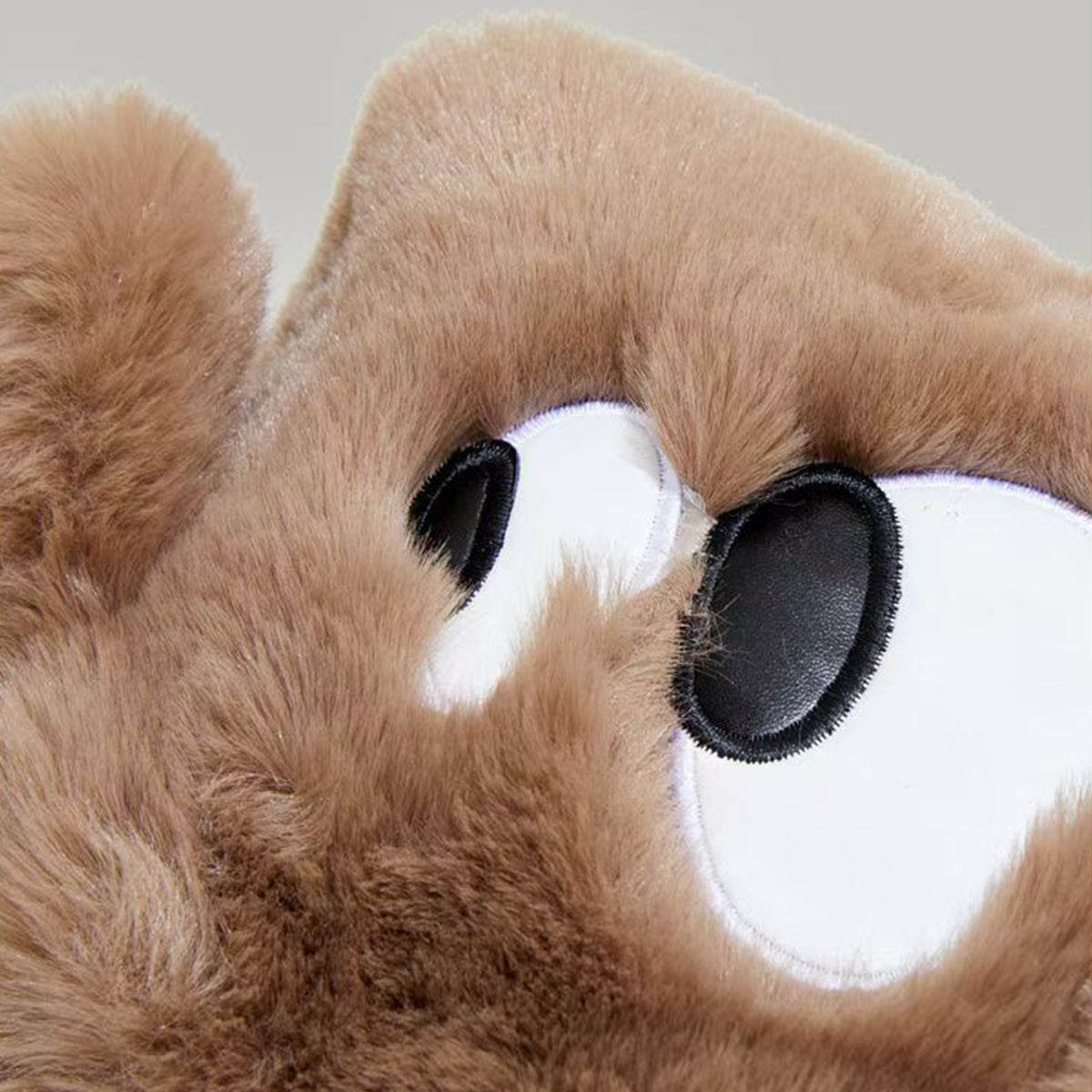 Women's Portable One-shoulder Tote Small Square Bag Big Eyes Cartoon Imitation Rabbit Plush Fashion Cute Crossbody Bag