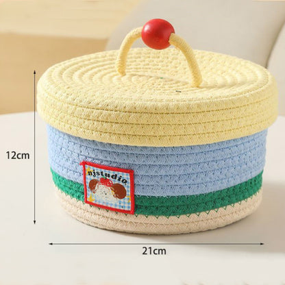 Desktop Woven Storage Basket Cartoon Snack Basket