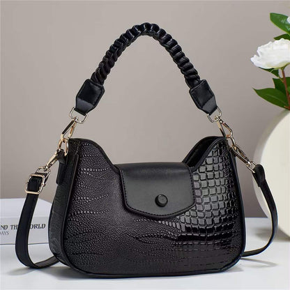 Women's Fashion Crocodile Pattern Shoulder Bag Crossbody Bag Retro Handbag