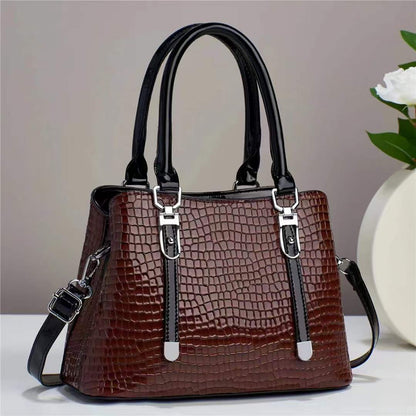 Crocodile Pattern Crossbody Single Shoulder Bag Fashion Women Handbag Solid Color Small Square Satchel