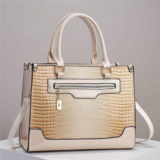 Ladies Crocodile Pattern Handbag Large Capacity Crossbody Bag For Women