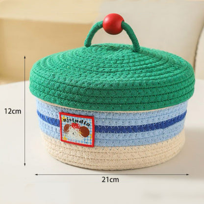 Desktop Woven Storage Basket Cartoon Snack Basket