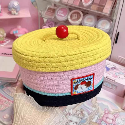 Desktop Woven Storage Basket Cartoon Snack Basket