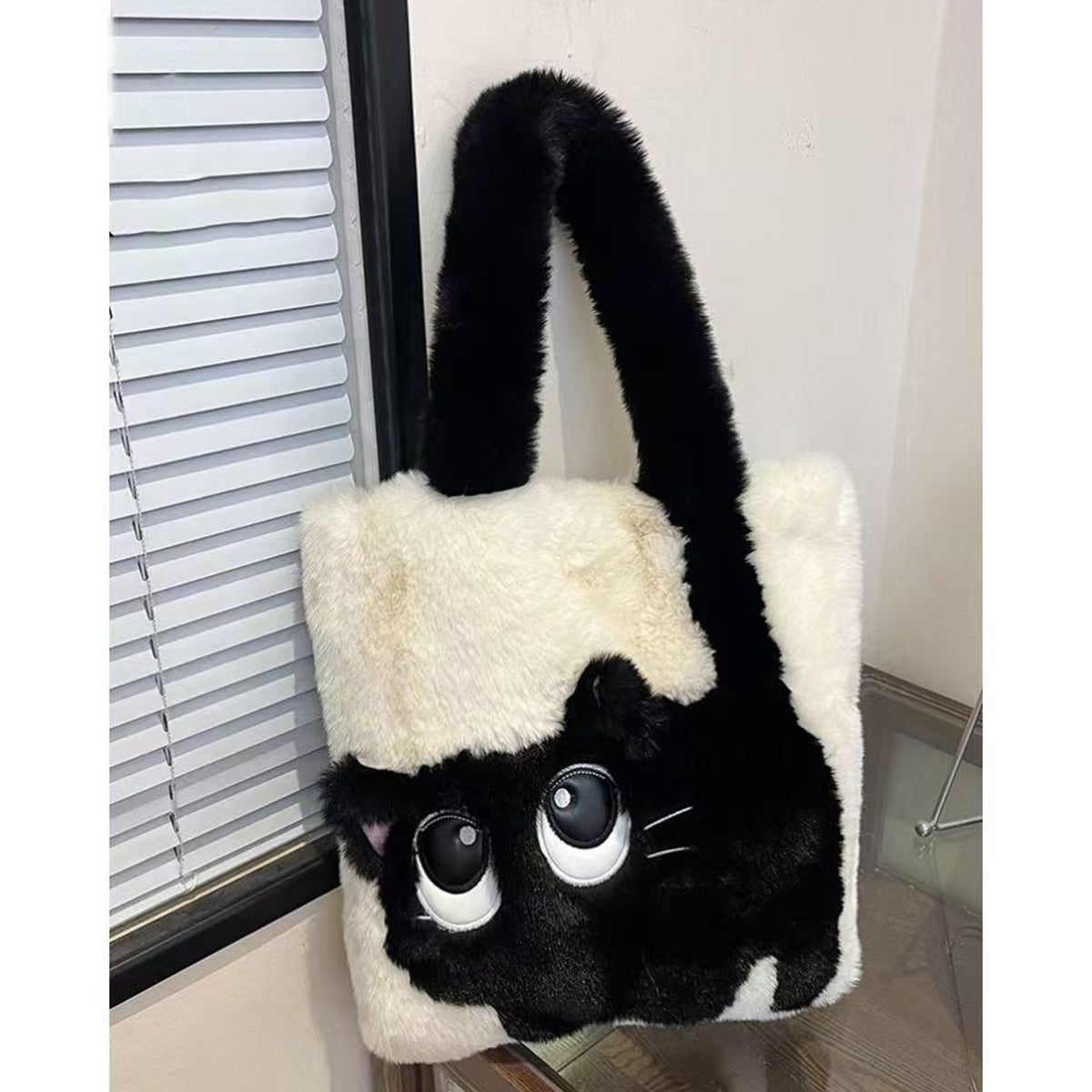 Autumn Winter Plush Bag Large Capacity Creative Cat Cartoon Bag