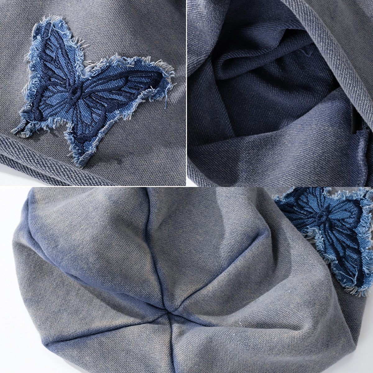 Korean Casual Denim Butterfly Hat