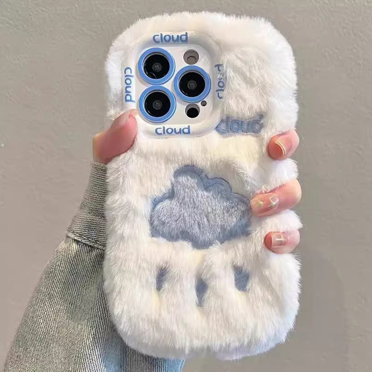 Plush Embroidered Heart iPhone Mobile Phone Case