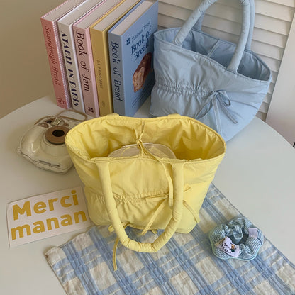 Summer Pleated Cute Handbag Commuter Tote Bag