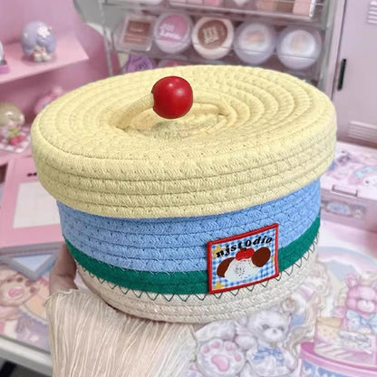 Desktop Woven Storage Basket Cartoon Snack Basket