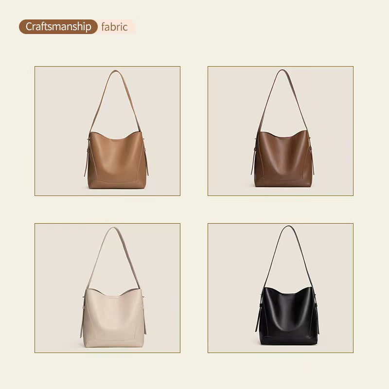 Ladies Bucket Tote Bag Large Capacity Single Shoulder Bag Crossbody Handbag
