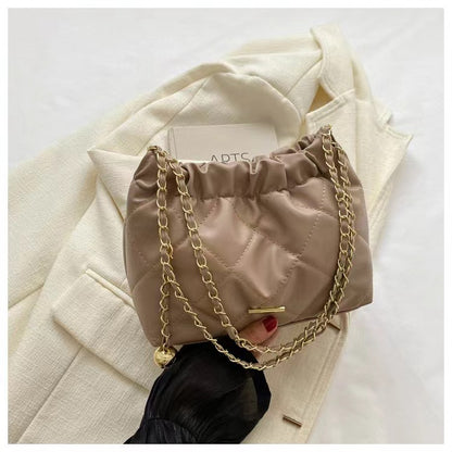Women's Leisure Diamond Grid Shoulder Bag, Commuting Chain Crossbody Bag