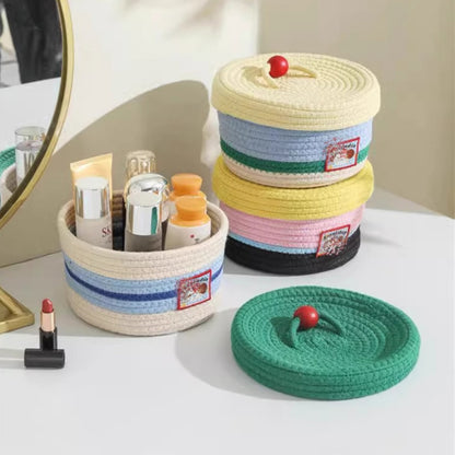 Desktop Woven Storage Basket Cartoon Snack Basket
