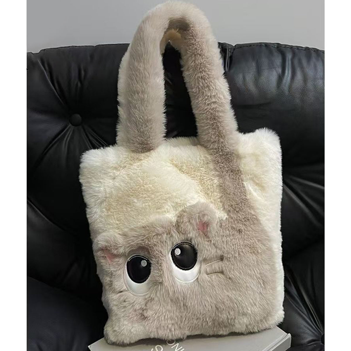 Autumn Winter Plush Bag Large Capacity Creative Cat Cartoon Bag