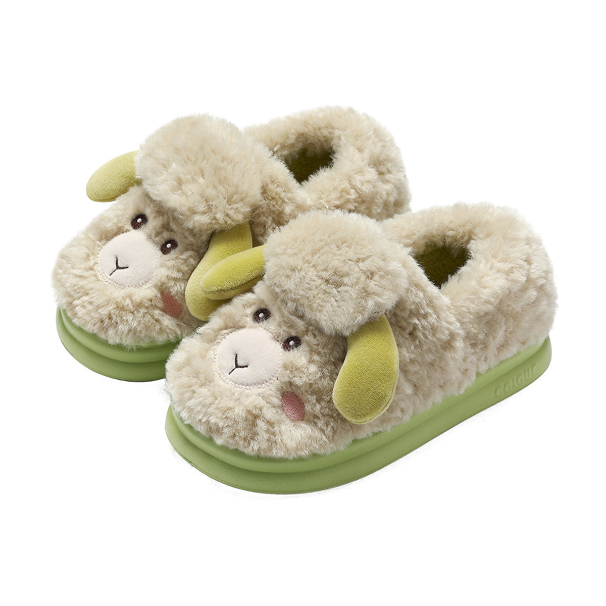 Winter Women's Cute Cartoon Lamb Fur Slippers for Women
