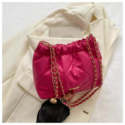 Women's Leisure Diamond Grid Shoulder Bag, Commuting Chain Crossbody Bag