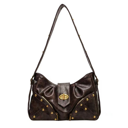 Retro Large Capacity Tote Women's Bag New Fashion Shoulder Bag Crossbody Bag Underarm Bag