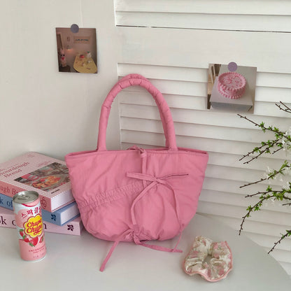 Summer Pleated Cute Handbag Commuter Tote Bag